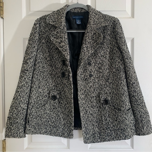 Garfield & Marks tweed chevron snap Blazer/Jacket Small - Picture 3 of 11